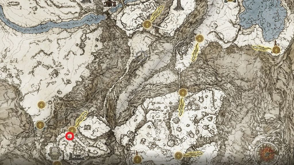 The location of the west Mountaintops of the Giants Map Fragment.
