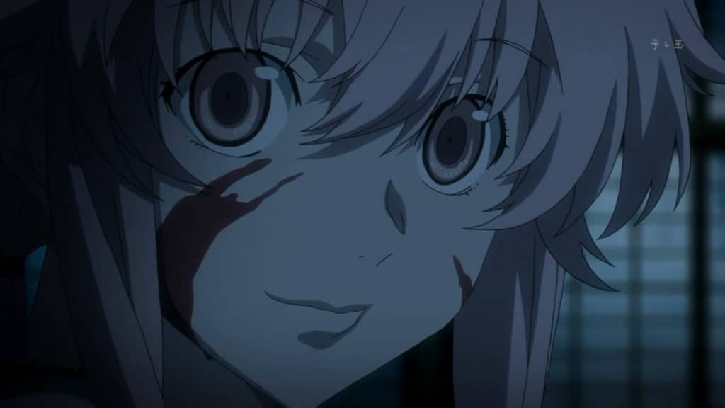 Screenshot from Mirai Nikki anime series.