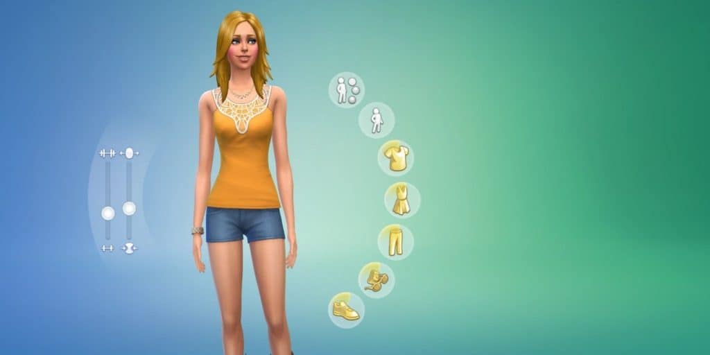 Changing a body type in The Sims 4.