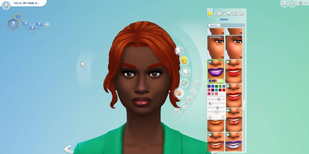 Editing a Sim in The Sims 4.
