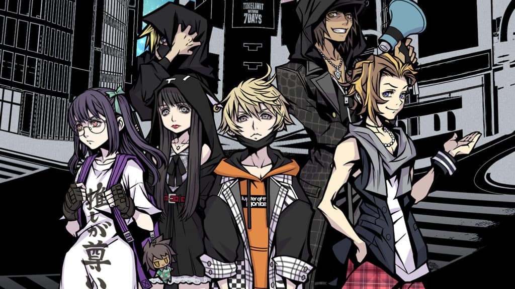 NEO: The World Ends With You cover photo featuring all the main characters standing together in the city.