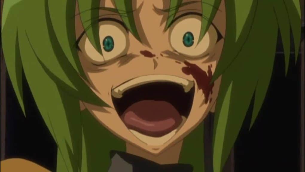 Screenshot from Higurashi: When They Cry.
