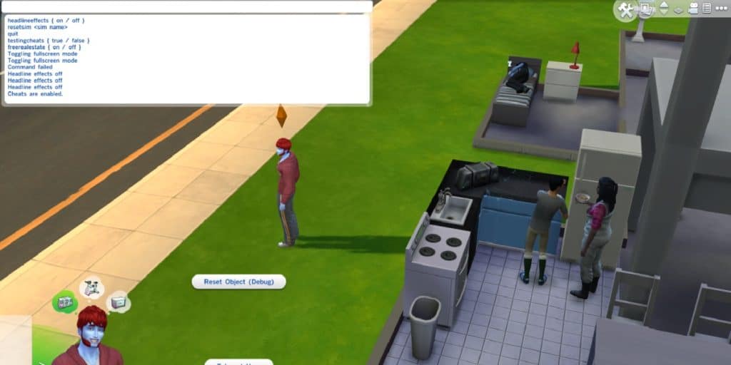 There is a cheat bar in The Sims 4.