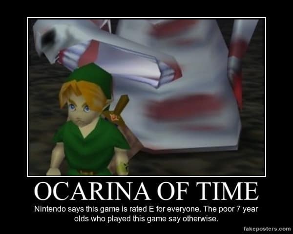 The Dead Hand boss from Ocarina of Time attacking young Link from behind.