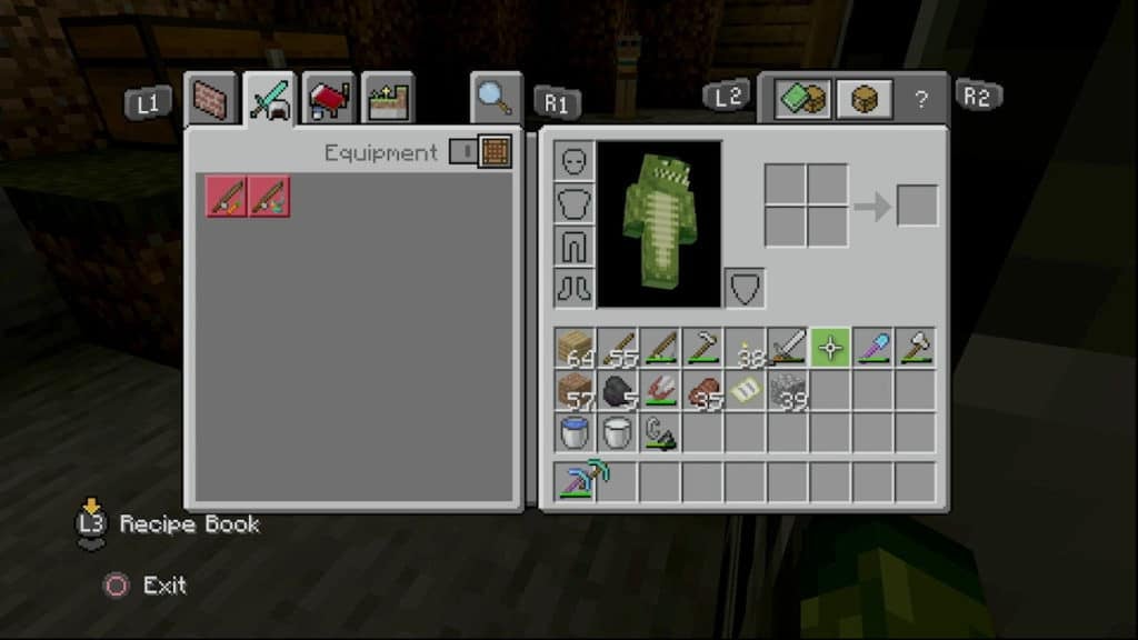 A player moving a Diamond Pickaxe from their inventory to their hot bar.