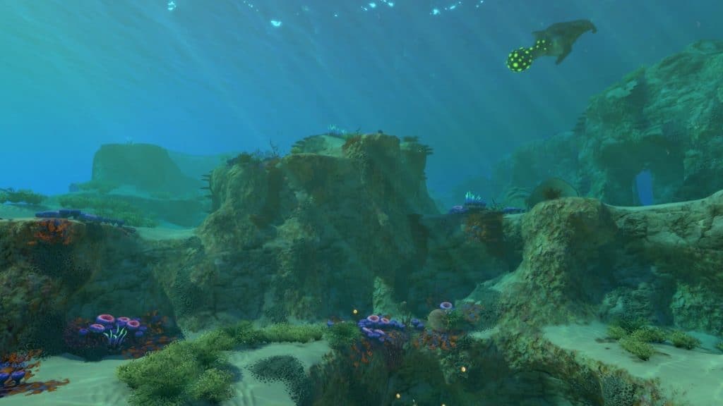 A picture of the Safe Shallows from Subnautica.