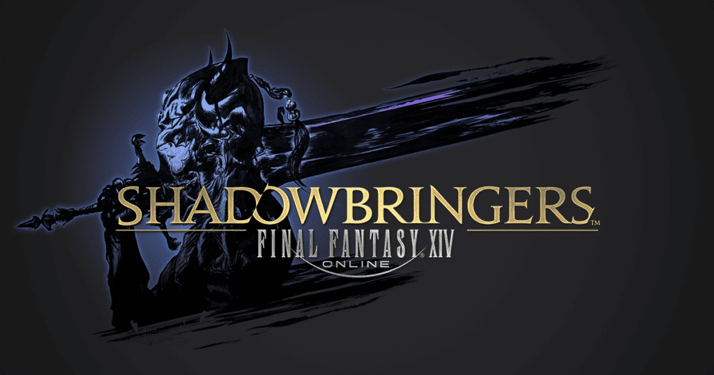 Shadowbringers cover photo featuring shadow holding a sword.