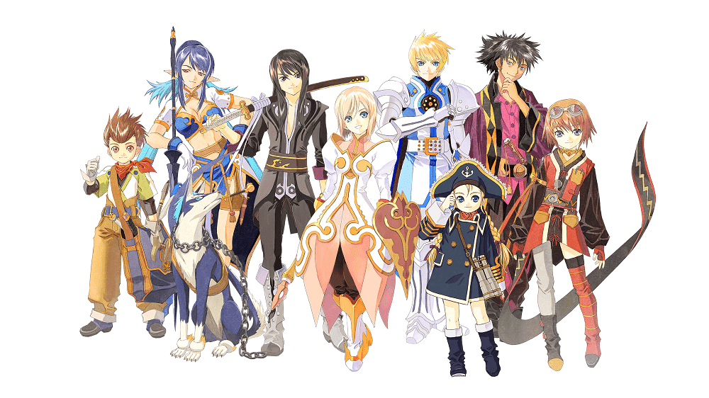 The group of all main characters in Tales of Vesperia: Definitive Edition.