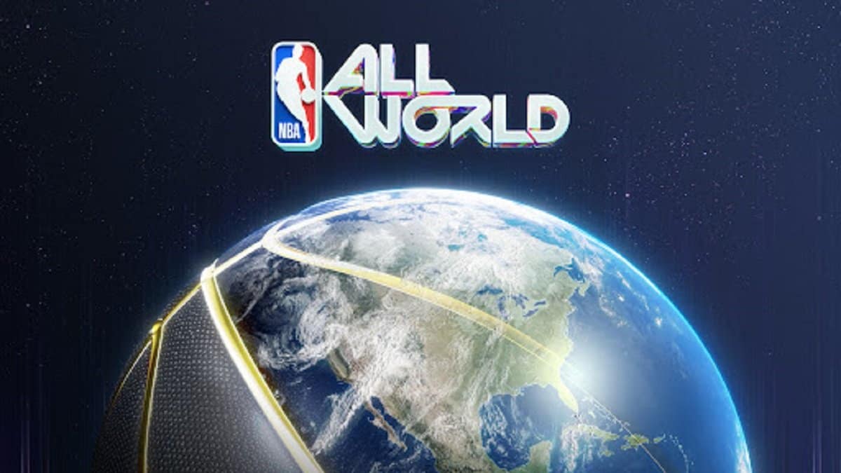 NBA All-World logo above image of earth.