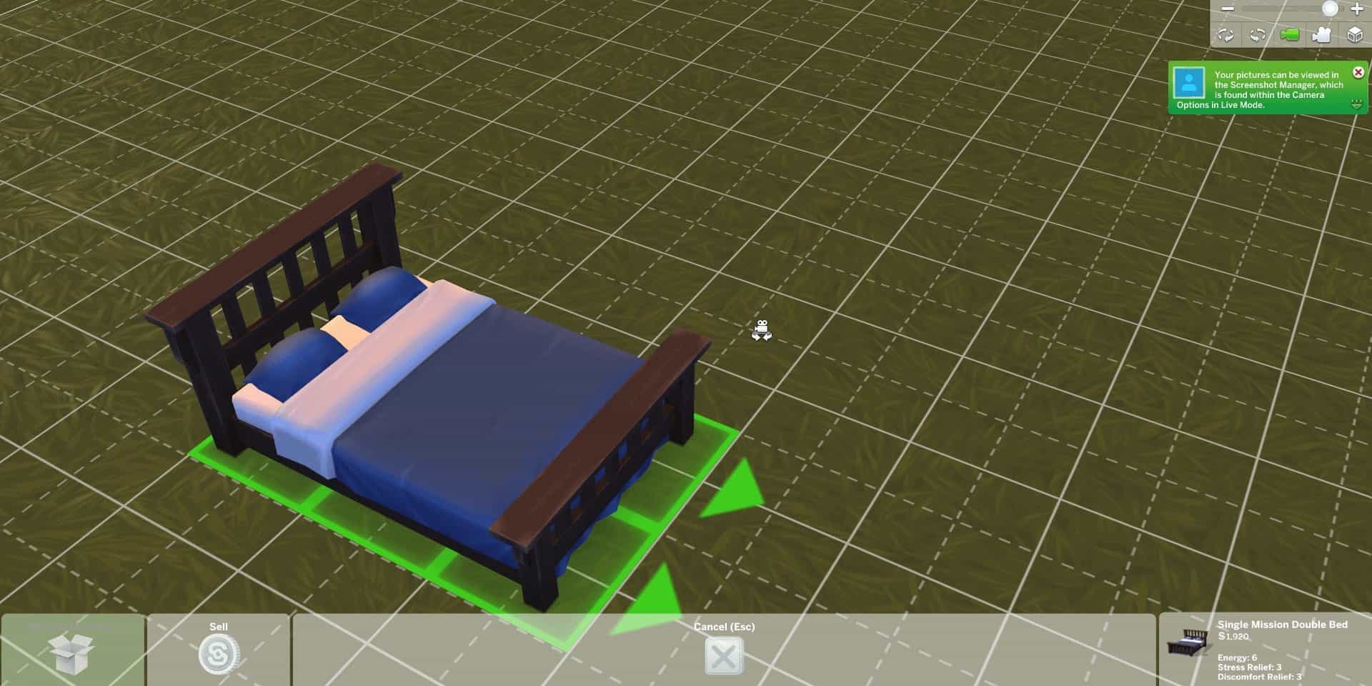 Rotating a bed in The Sims 4.