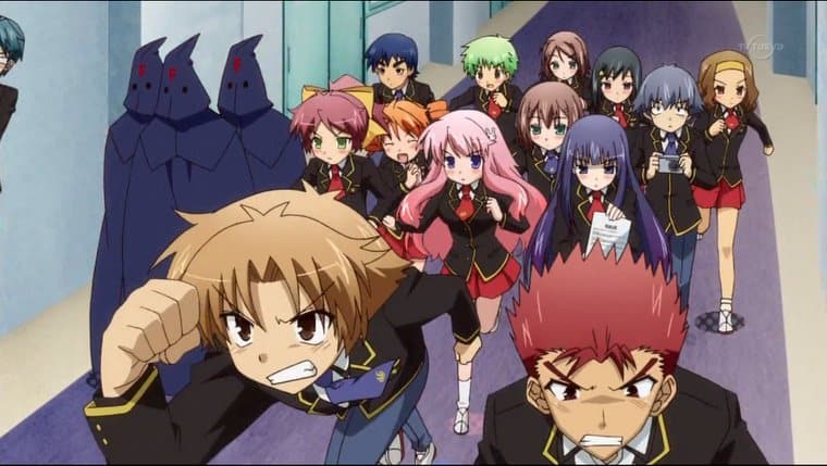 A screenshot from the anime series Baka to Test.