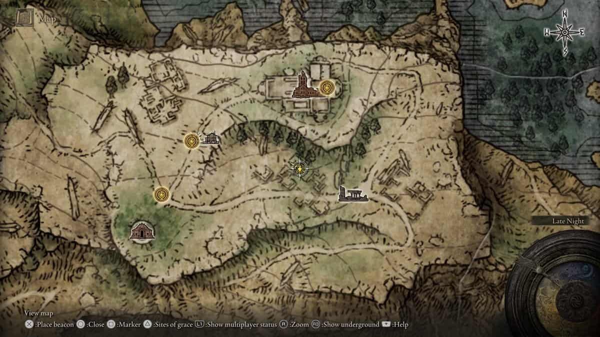 The location of the Cerulean Amber Medallion +2 shown on the map.