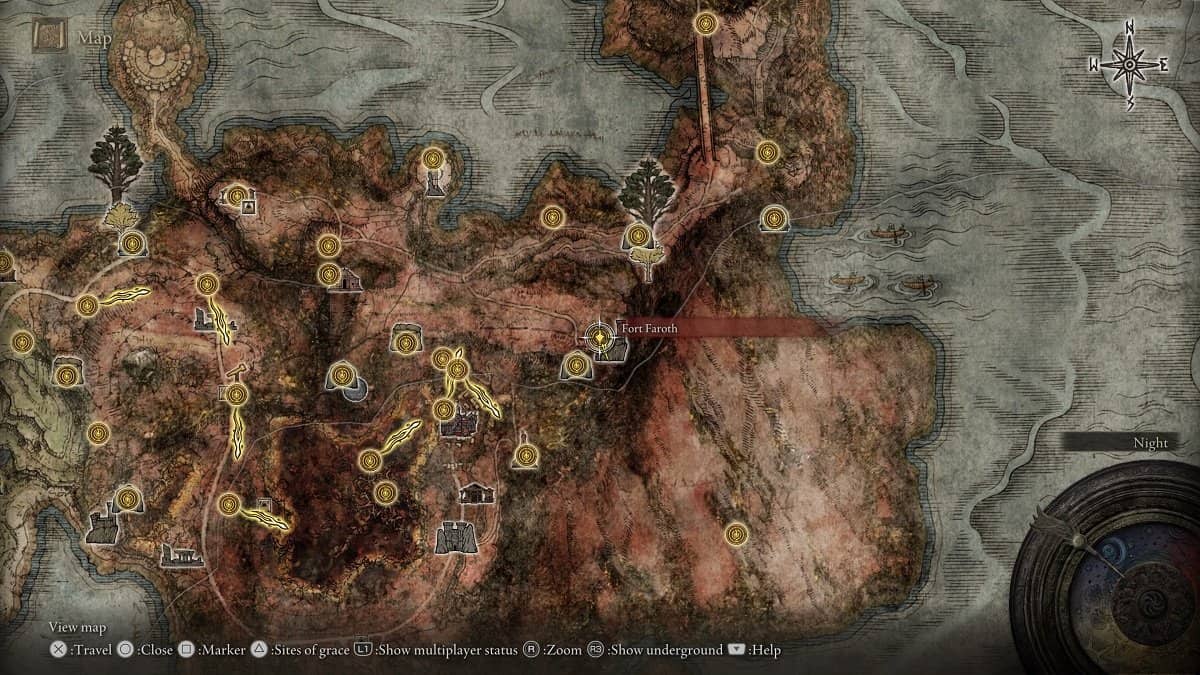 Forth Faroth marked on the map.