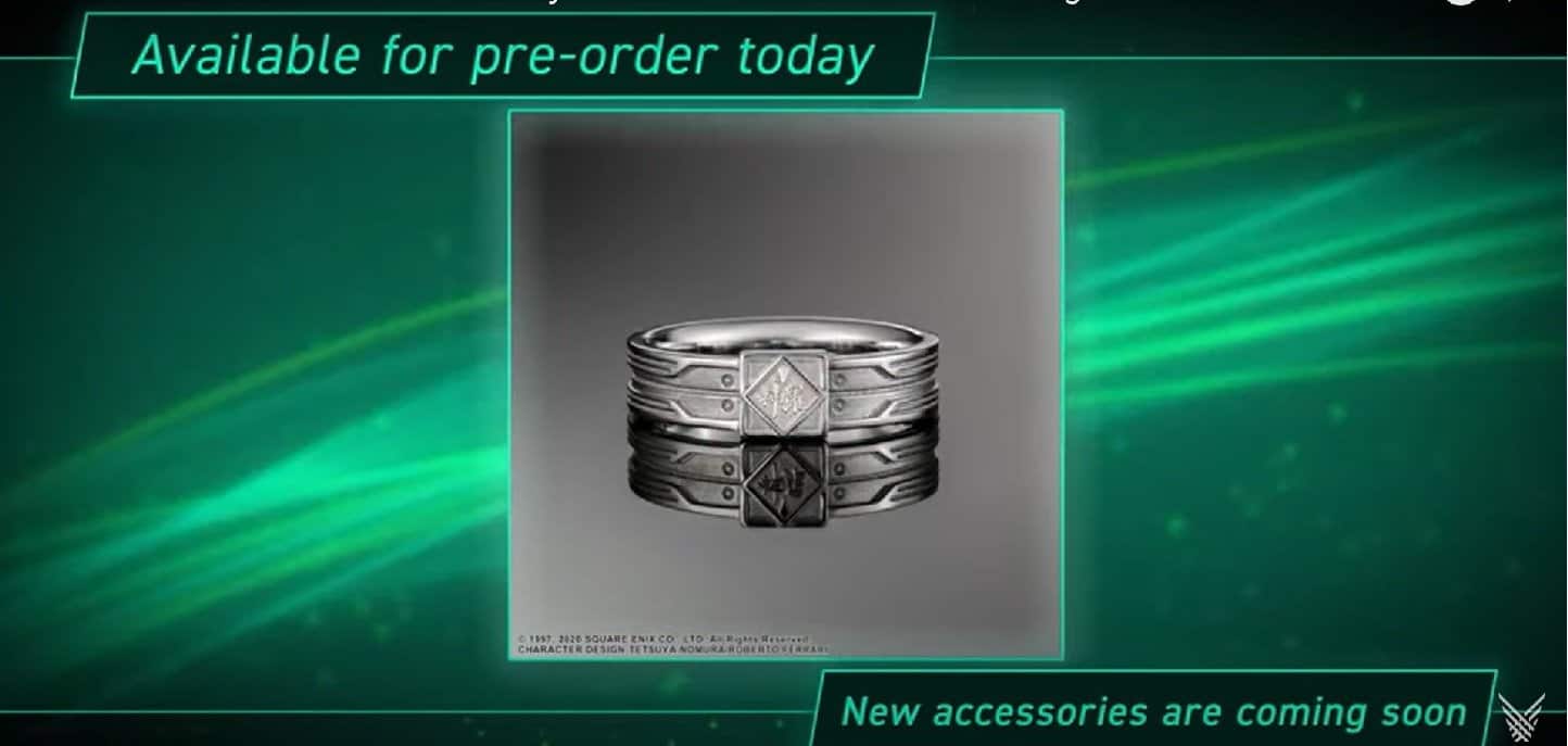 A ring, an example of the new merch for sale.