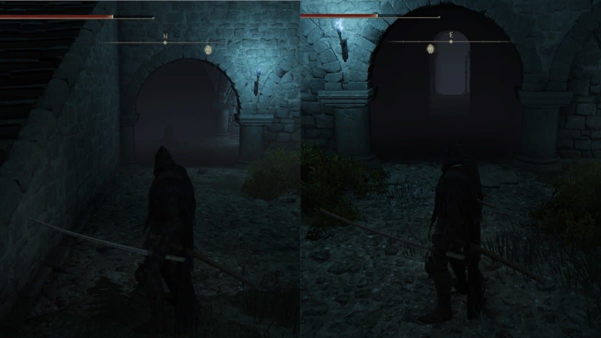 The first two illusory walls in Road's End Catacombs.