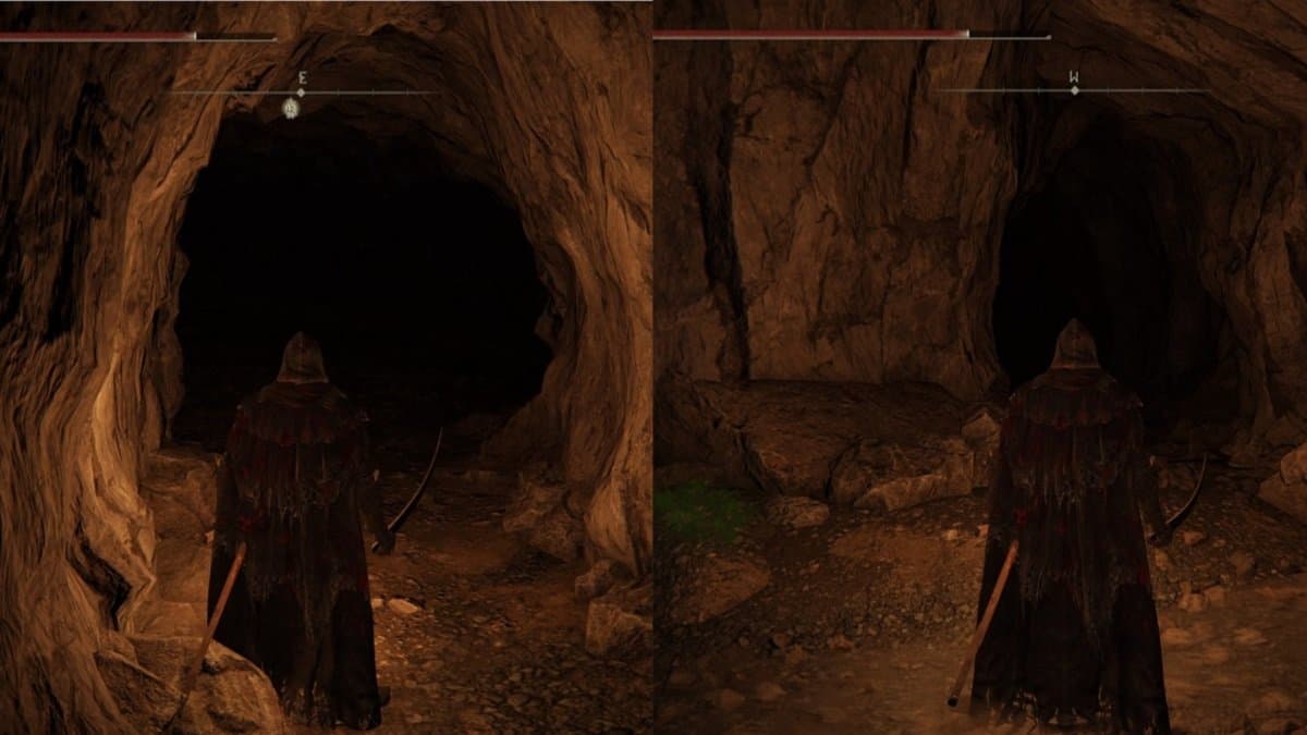 The first and second illusory walls in Sage's Cave.
