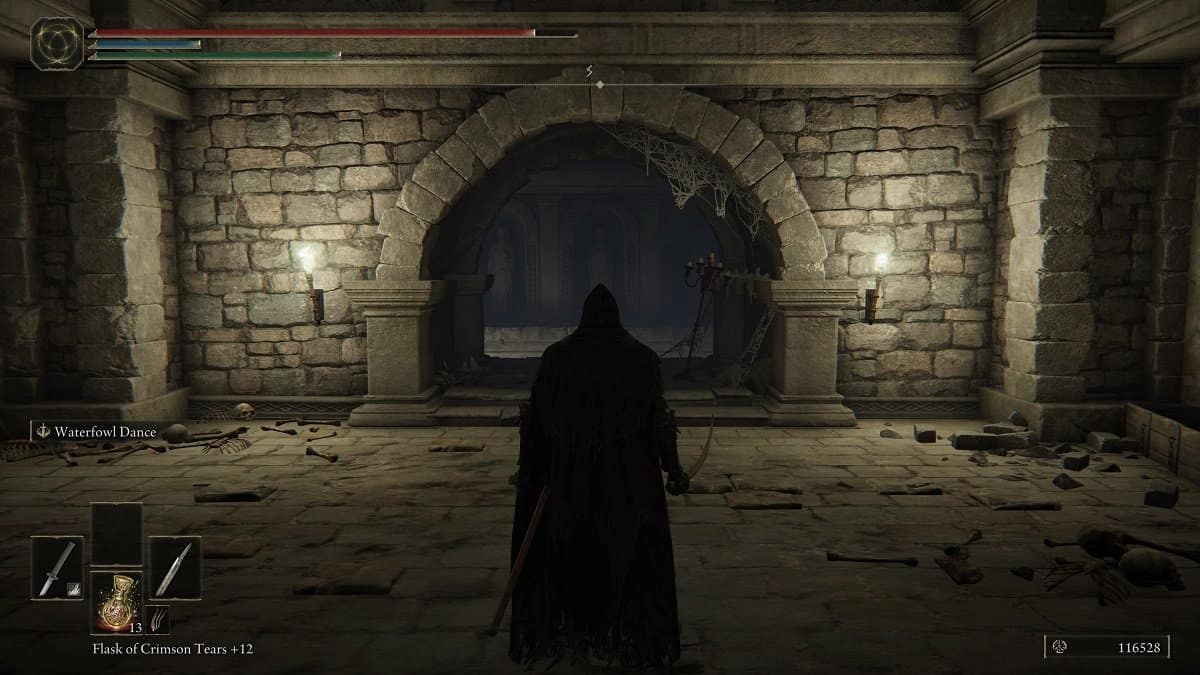 The illusory wall in Sainted Hero's Grave.