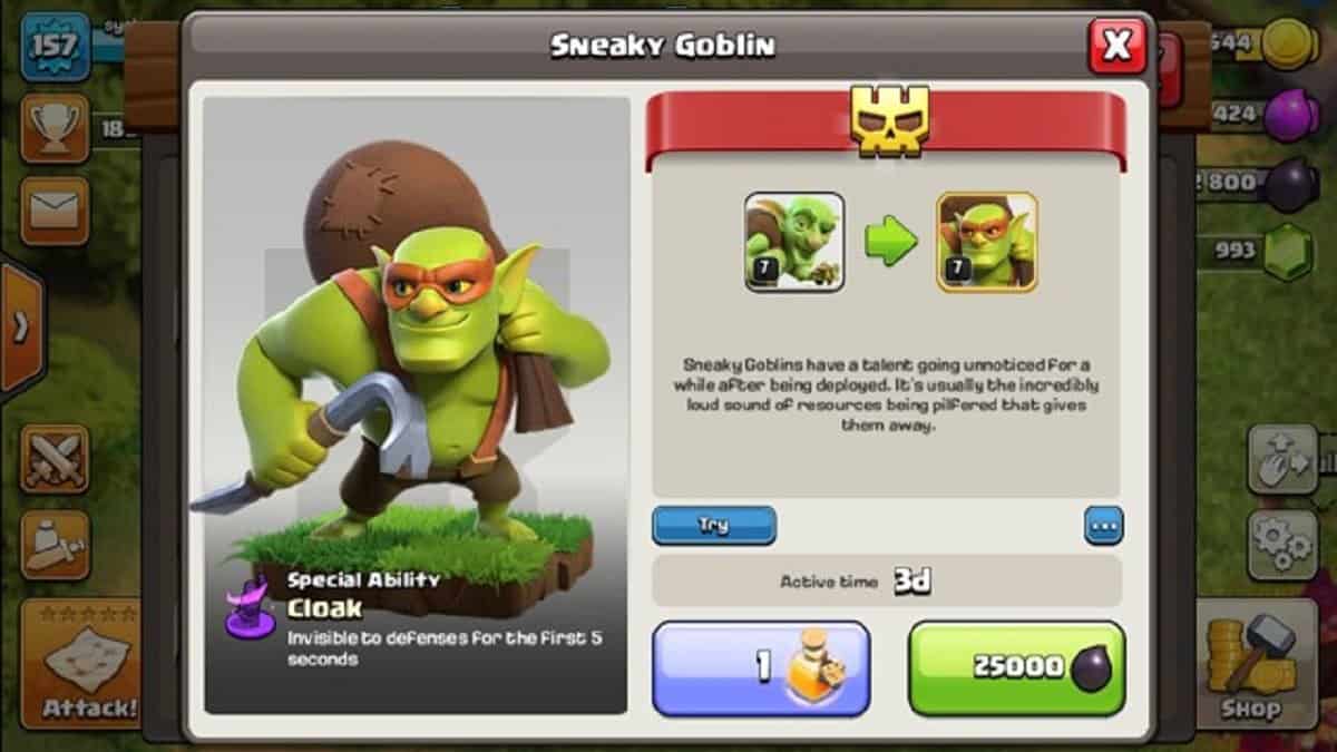 Sneaky Goblins before and after Super Troop form.
