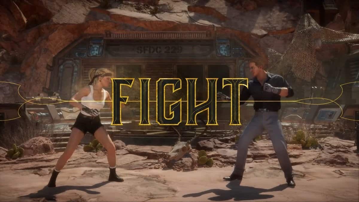 Sonya and Johnny Cage in combat in Mortal Kombat 11.