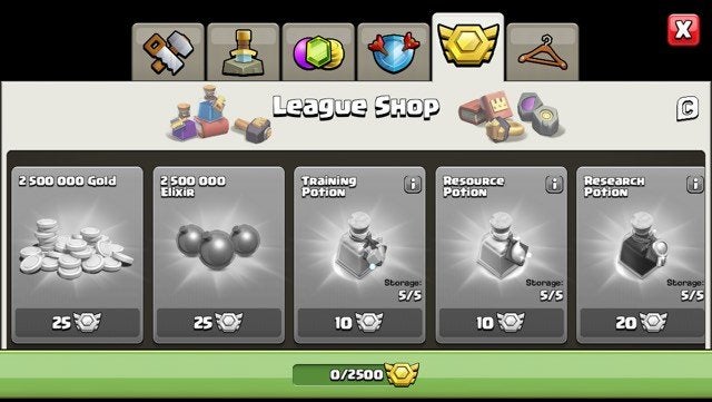 Stuff in the Shop you can buy with League Medals.