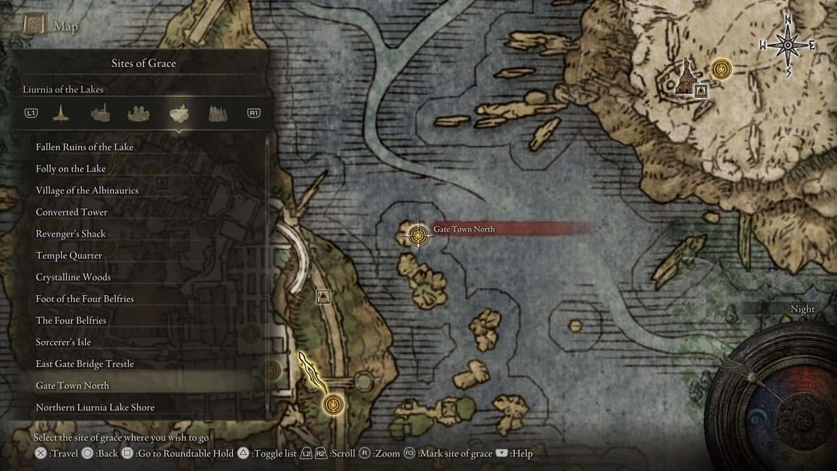 Gate Town North shown on the map.