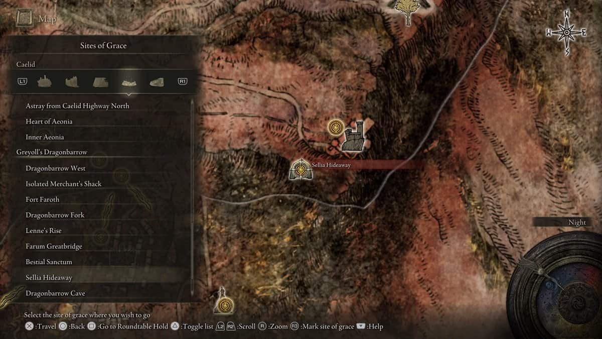 Sellia Hideaway shown on the map.