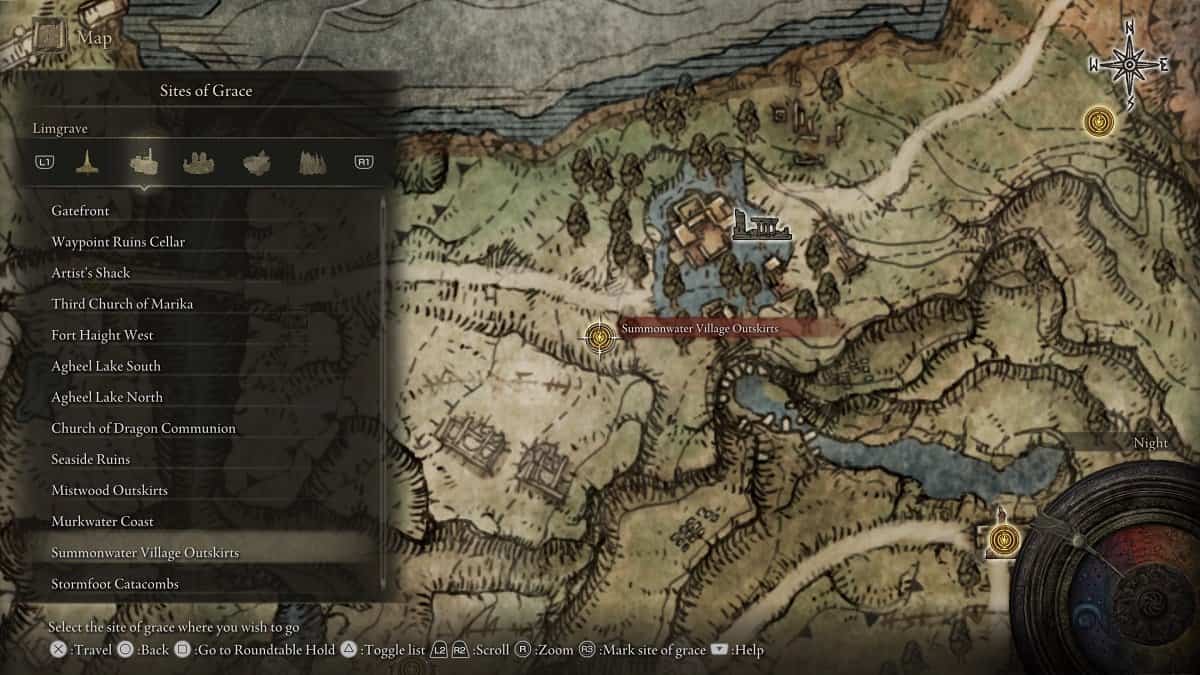 Summonwater Village Outskirts shown on the map.