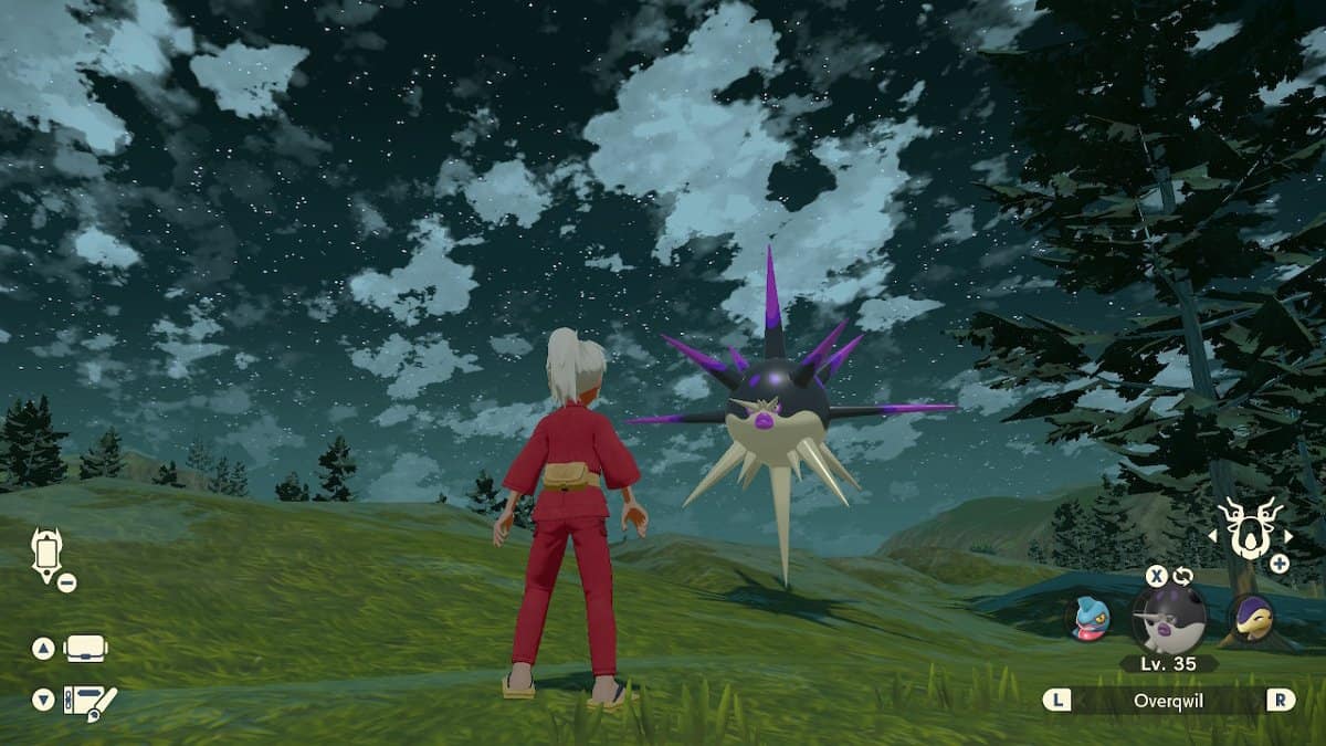 A player and their Overqwil spending time together under the night sky.