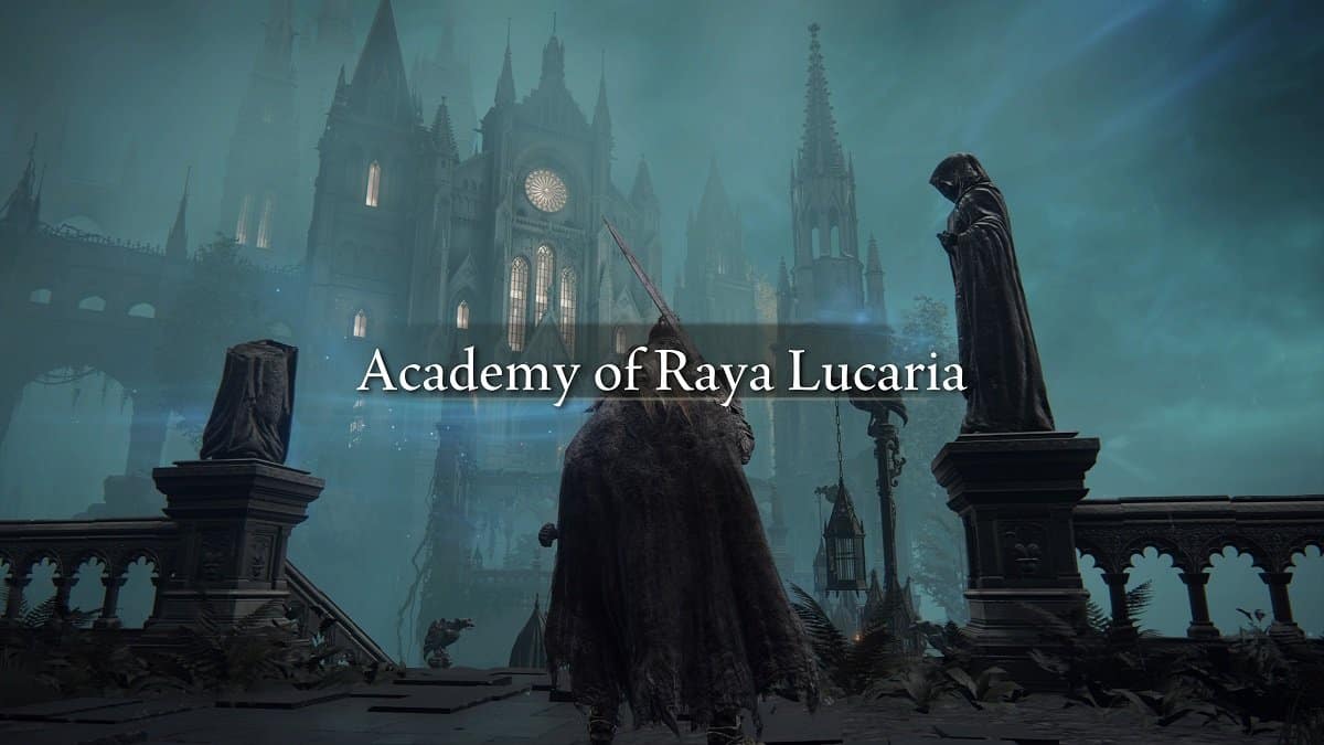 The Tarnished arriving at the Academy of Raya Lucaria.