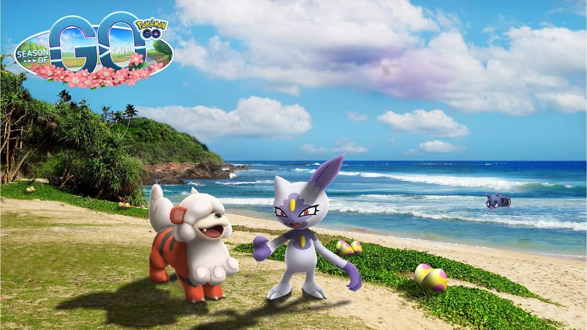 Hisuian Pokémon on the beach.