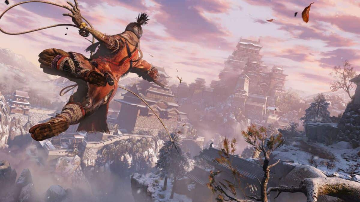 A cover image of Sekiro with a character jumping through the air.