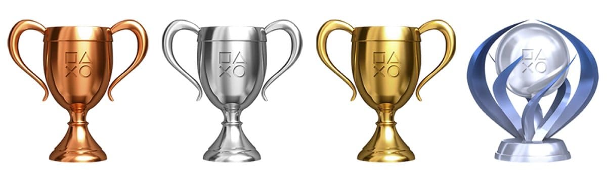 The four types of PlayStation trophies you can earn.