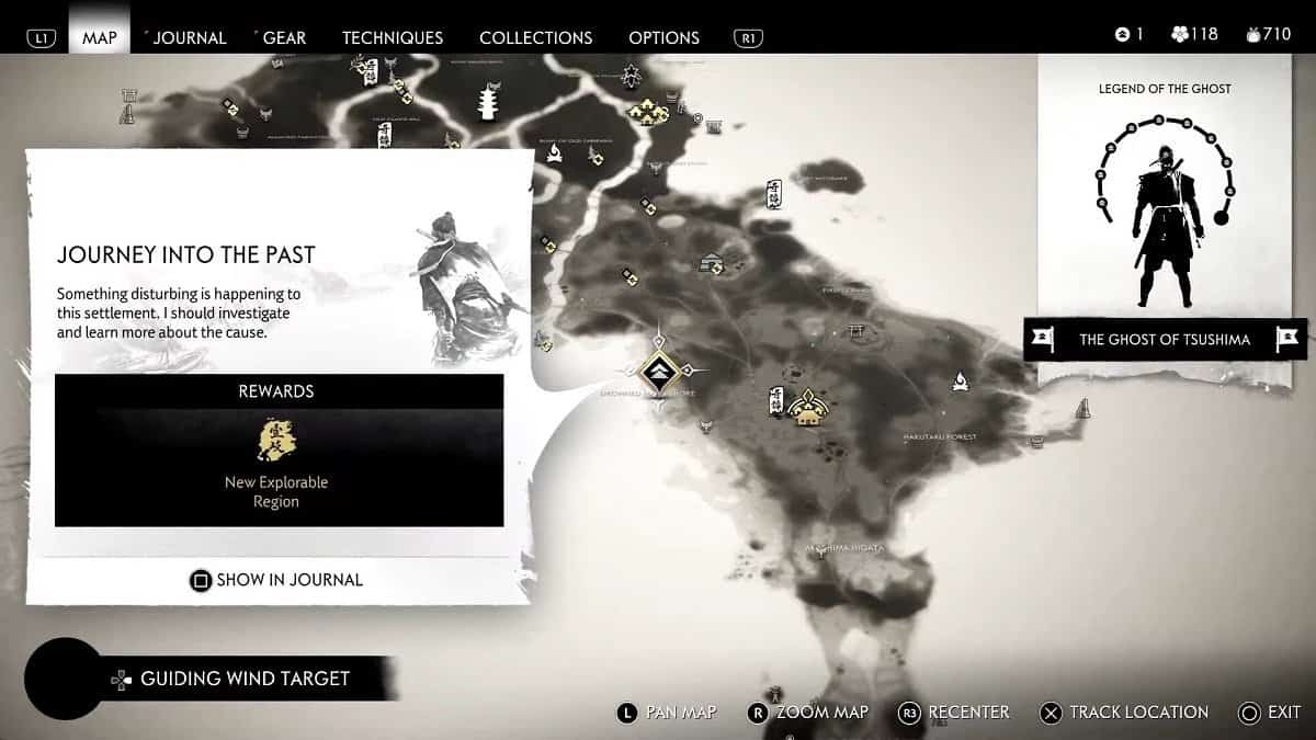 The quest that starts Iki Island shown on the map in Ghost of Tsushima.