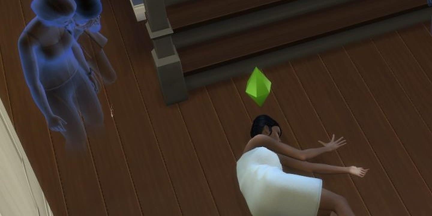 A Sim overheats and dies in a sauna in The Sims 4.