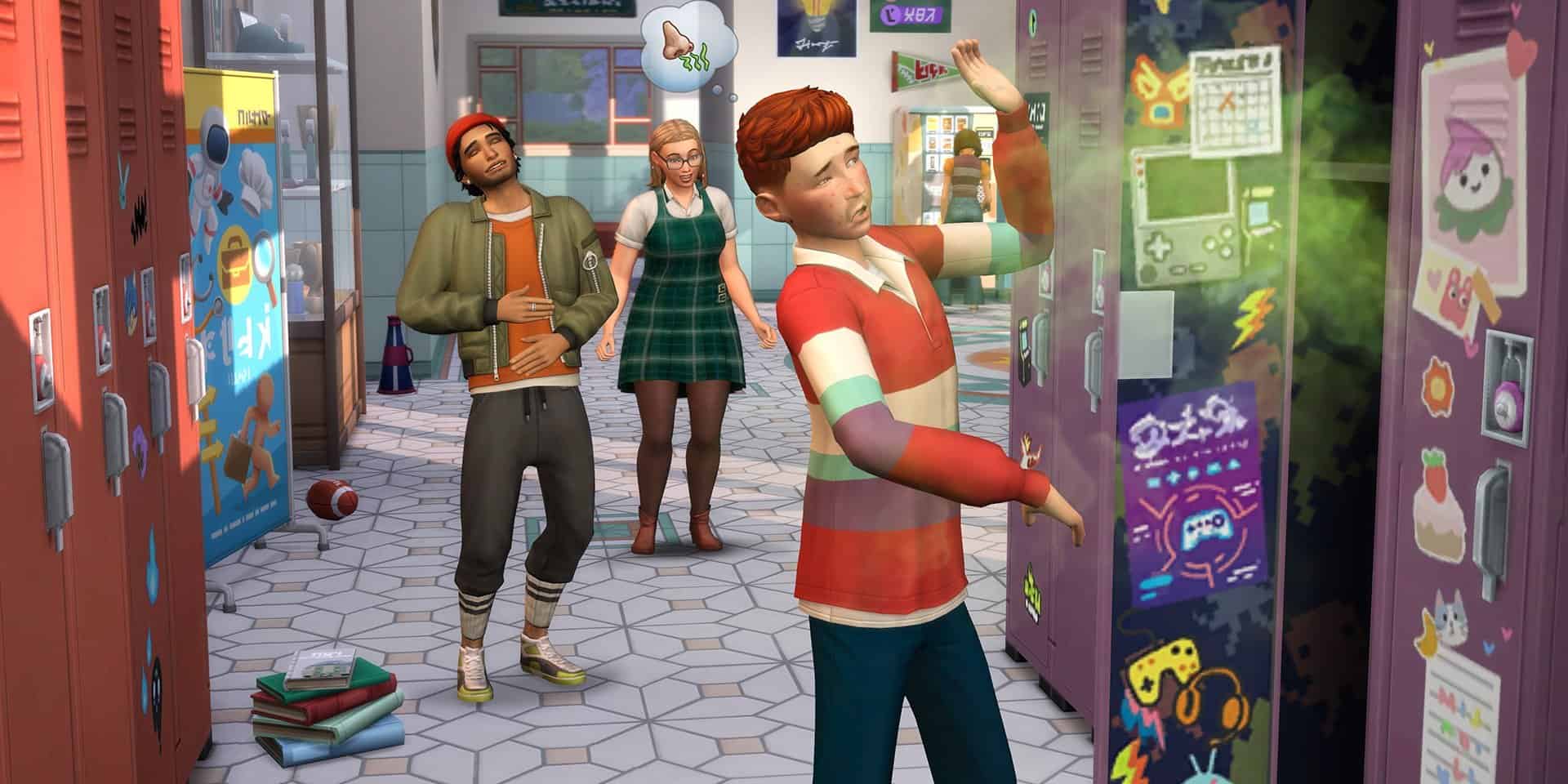 A Sim plays a prank in The Sims 4. 