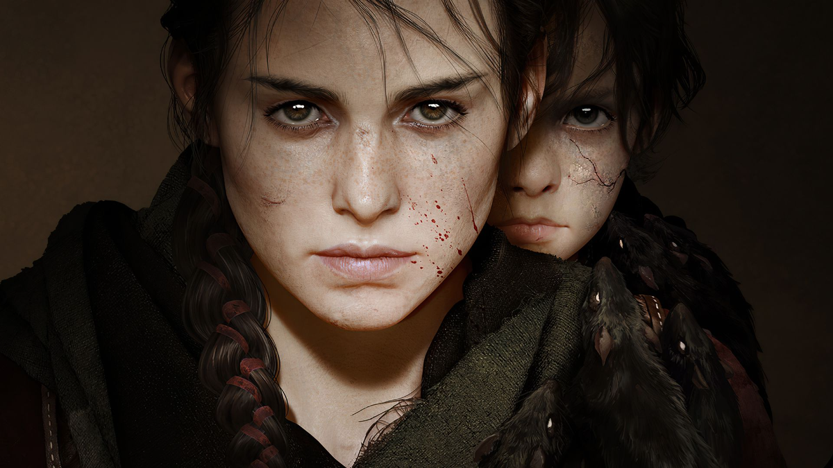 The two main characters from A Plague Tale: Requiem looking into the camera.