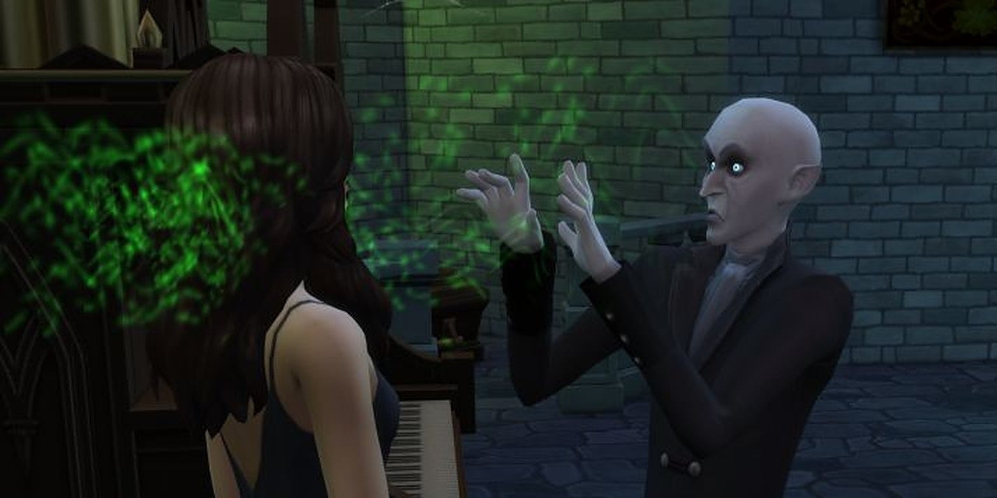 A vampire uses powers in The Sims 4.