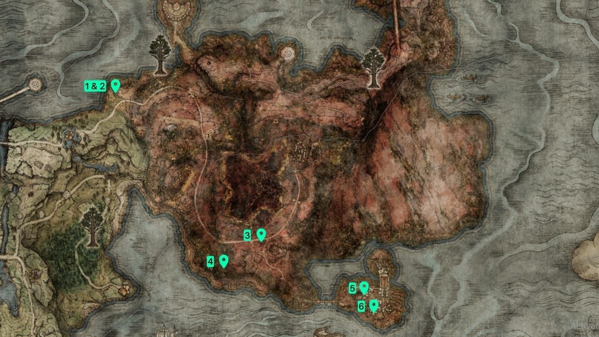 All Cookbook Map Locations in Caelid.