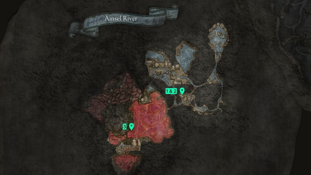 All Cookbook Map Locations in the Ainsel River.