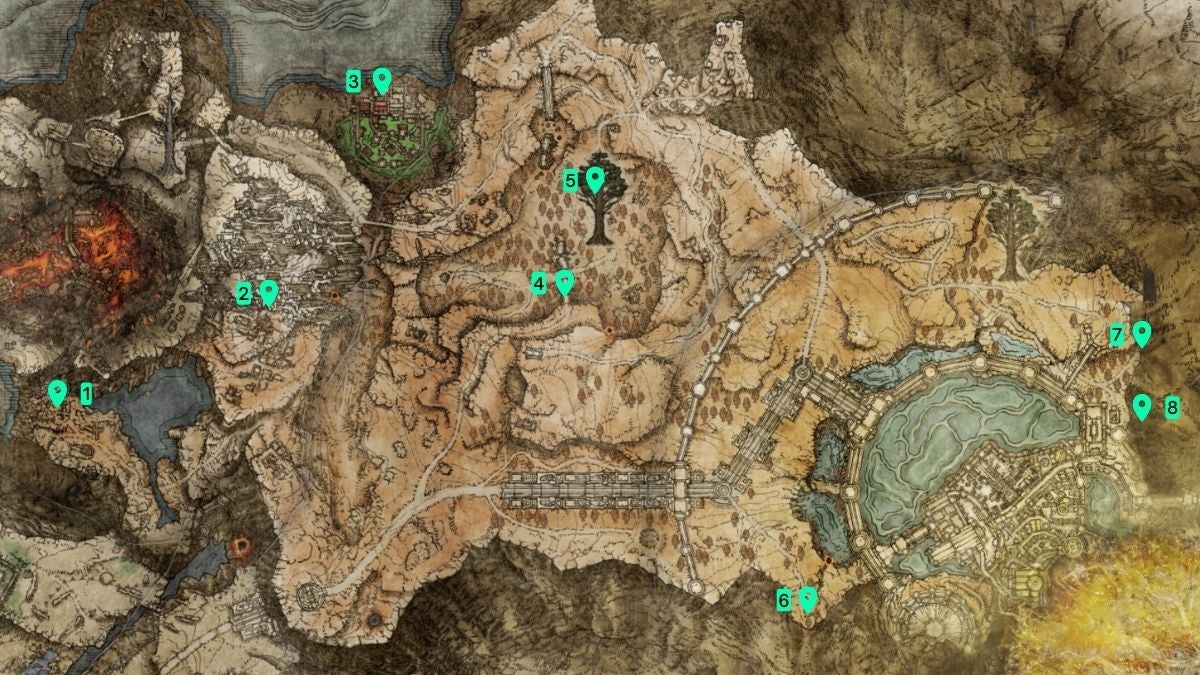 All Cookbook Map Locations in the Altus Plateau.