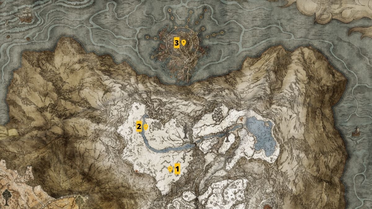Map Locations in the Consecrated Snowfield