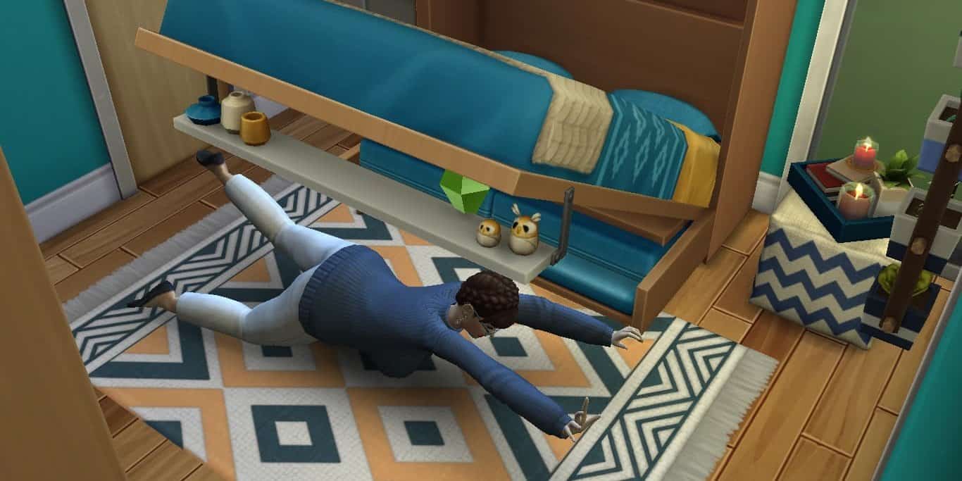 Murphy Bed falls on a Sim in The Sims 4.
