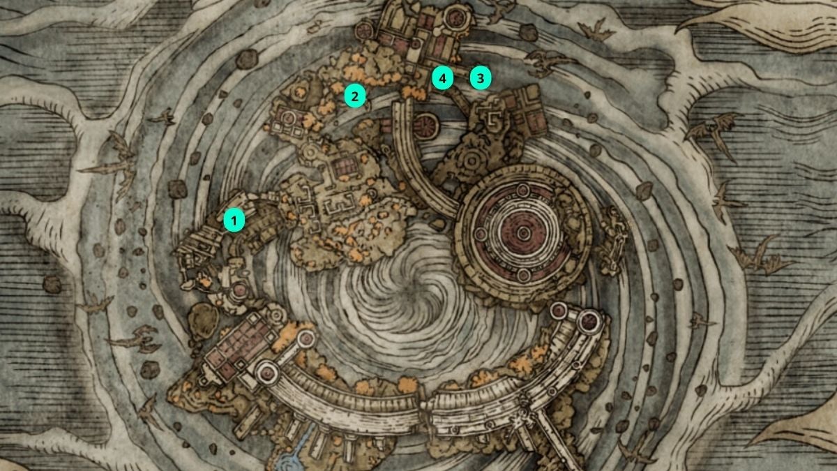 Talisman Map Locations in Crumbling Farum Azula.