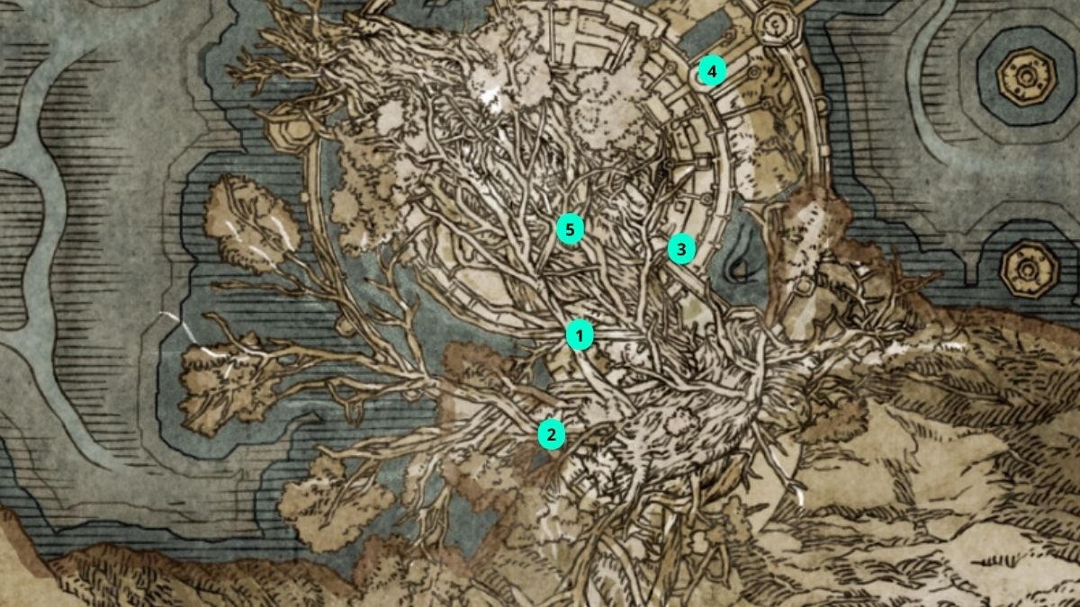 Talisman Map Locations in Miquella's Haligtree.