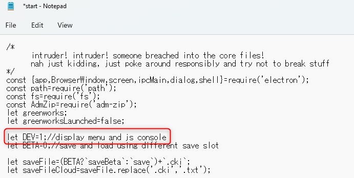 Updated code in Cookie Clicker.