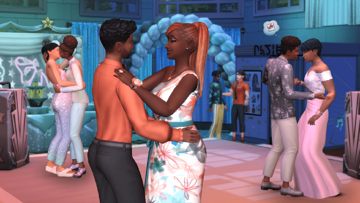 Sims at a school dance.