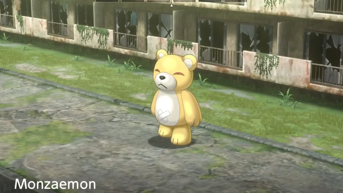A Digimon that looks like a yellow teddy bear with a bandage on its stomach. IT can give the player Perfect Enlightenment Slabs.
