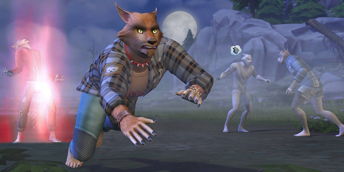 A werewolf is running in The Sims 4.