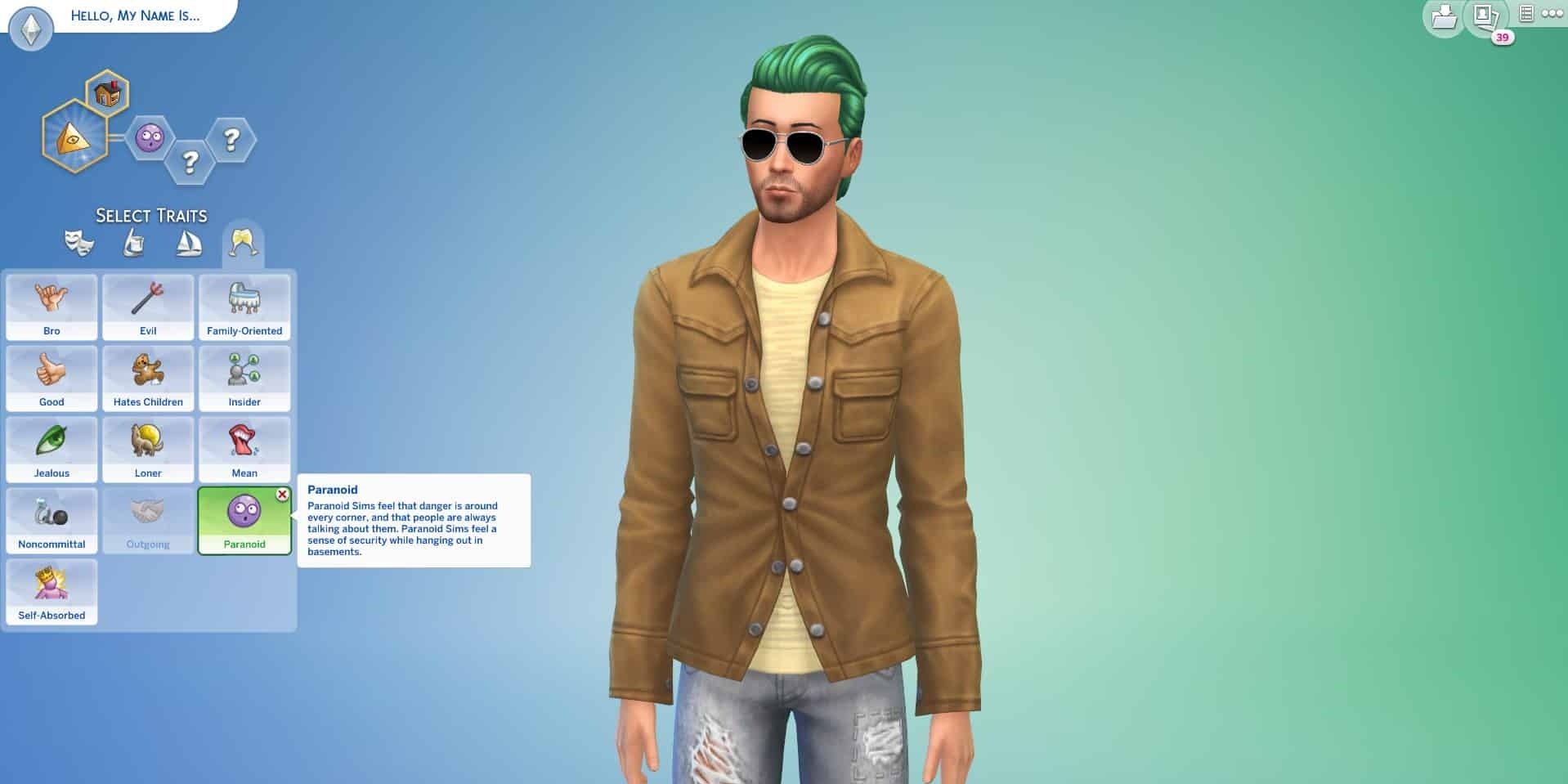 Altering a Sim in the CAS in The Sims 4.
