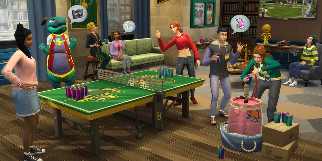 Sims have fun together in The Sims 4.